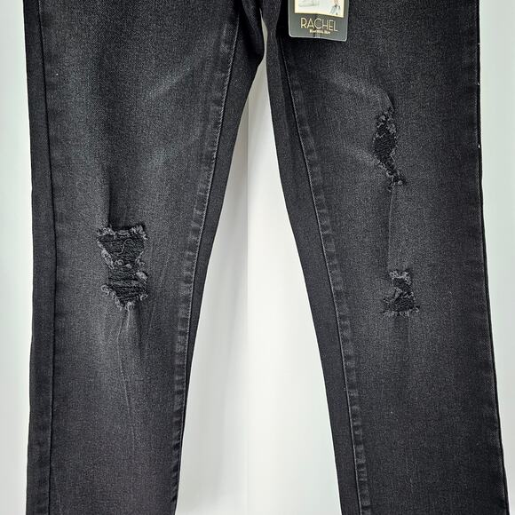 Rachel Roy Kindness Women's Black Mid-Rise Girlfriend Distressed Jeans Size 6/28 - Picture 6 of 16
